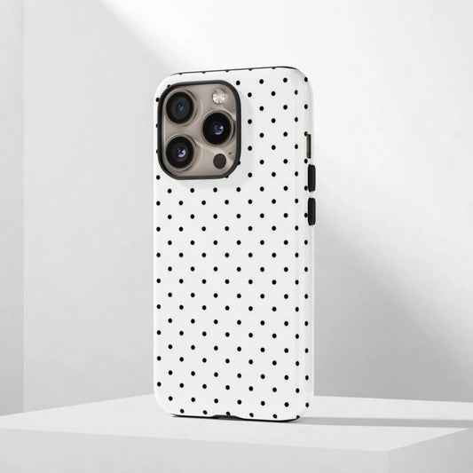 VESPOP Pink Base Black Polka Dot Phone Case, Cute Y2K Style. Compatible With IPhone 17, 16, 15, 14, 13, 12, 11 Pro Max Plus Models