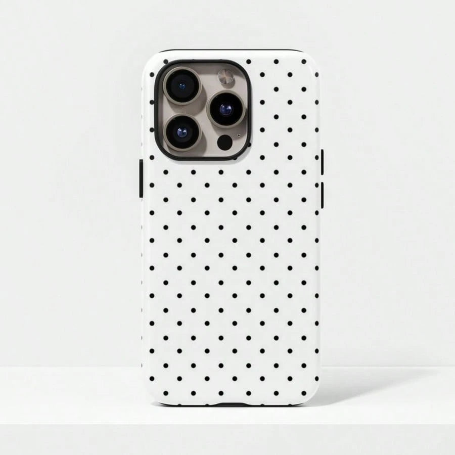VESPOP Pink Base Black Polka Dot Phone Case, Cute Y2K Style. Compatible With IPhone 17, 16, 15, 14, 13, 12, 11 Pro Max Plus Models