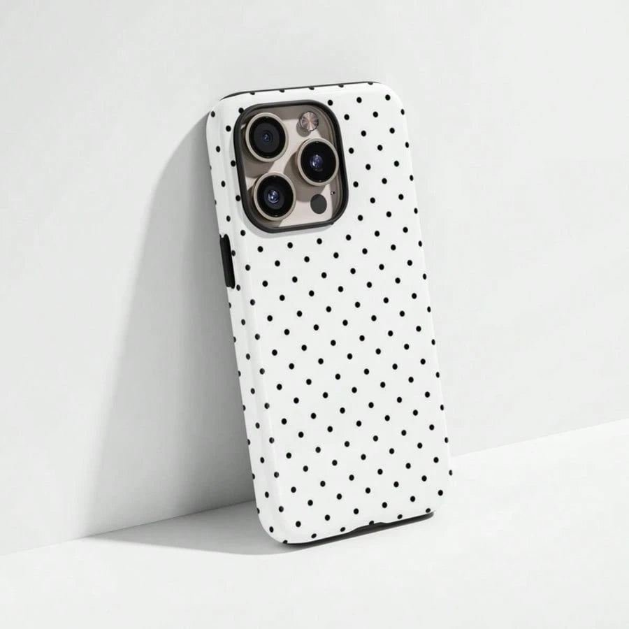 VESPOP Pink Base Black Polka Dot Phone Case, Cute Y2K Style. Compatible With IPhone 17, 16, 15, 14, 13, 12, 11 Pro Max Plus Models