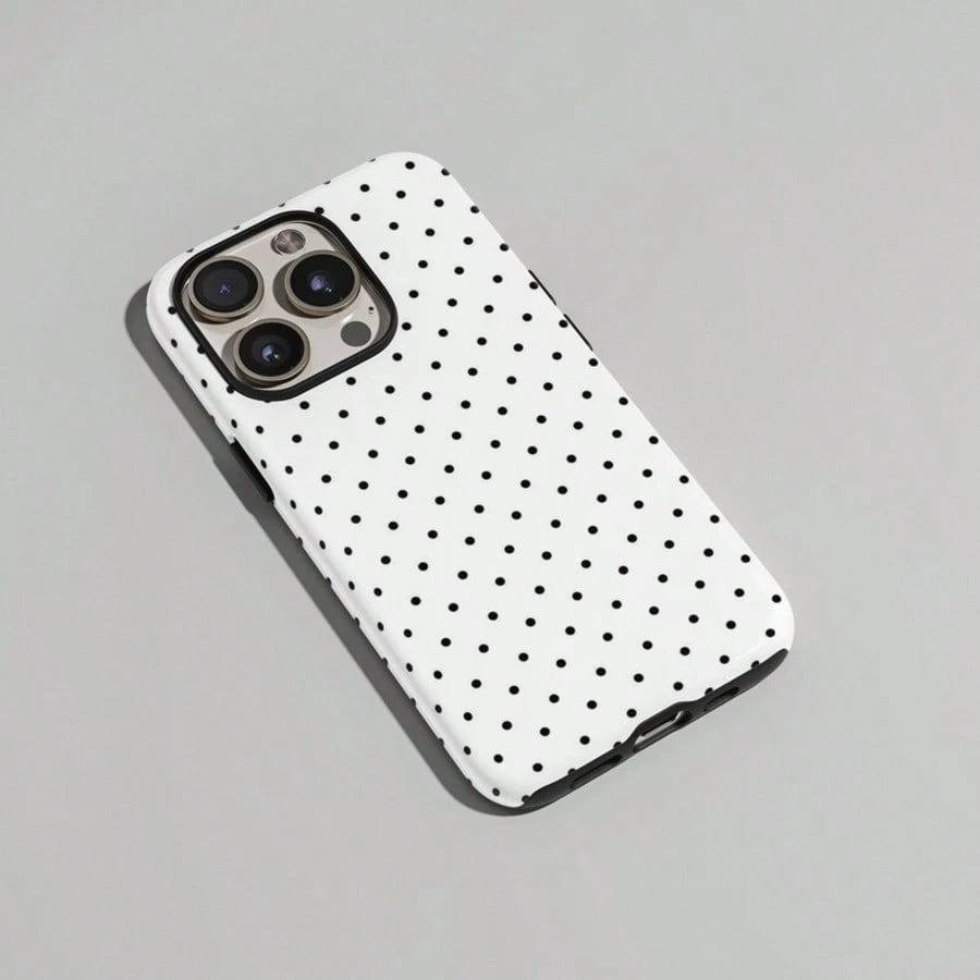 VESPOP Pink Base Black Polka Dot Phone Case, Cute Y2K Style. Compatible With IPhone 17, 16, 15, 14, 13, 12, 11 Pro Max Plus Models