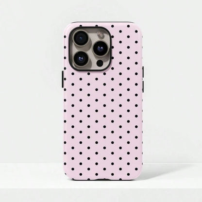 VESPOP Pink Base Black Polka Dot Phone Case, Cute Y2K Style. Compatible With IPhone 17, 16, 15, 14, 13, 12, 11 Pro Max Plus Models