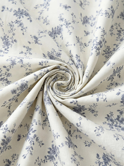 Veyra Day 3pcs Vintage Floral Duvet Cover Set With Lace Trim, Shabby Chic French Country Bedding Set, Soft Polyester Quilt Cover And Pillow Shams, Cottagecore Bedroom Decor (No Insert)