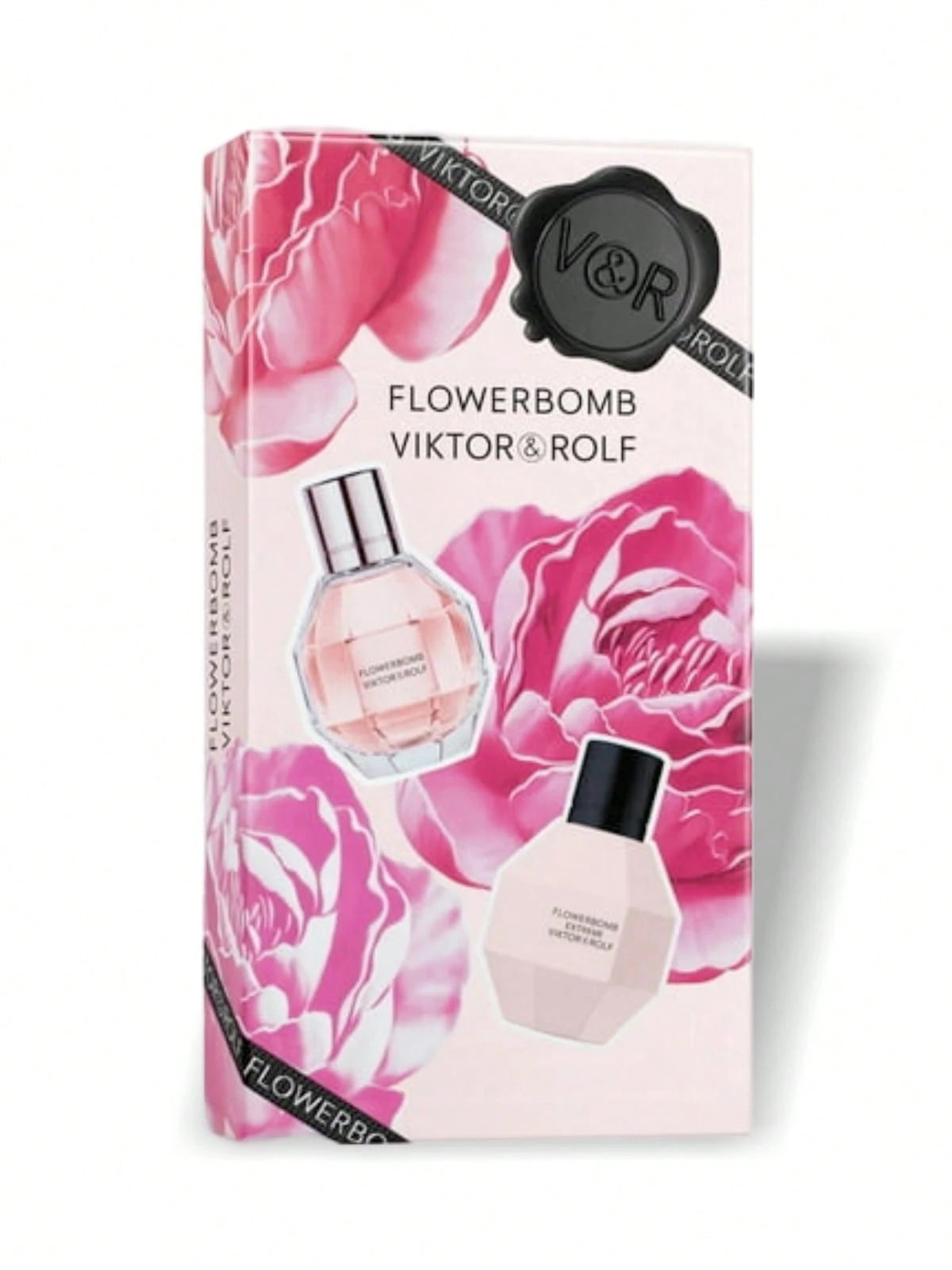 Viktor & Rolf Flowerbomb 2 Pcs Mini Set For Women (Flowerbomb 7ml+Flowerbomb Extreme 7ml) EDP 0.23oz/7ml*2 – Perfume Set, Long-Lasting, For Women, Floral, Pink, Suitable For Travel