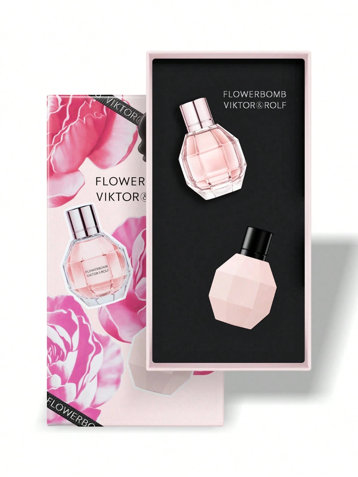 Viktor & Rolf Flowerbomb 2 Pcs Mini Set For Women (Flowerbomb 7ml+Flowerbomb Extreme 7ml) EDP 0.23oz/7ml*2 – Perfume Set, Long-Lasting, For Women, Floral, Pink, Suitable For Travel