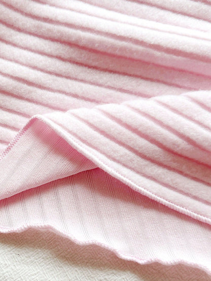 Vintaside Kids Baby Girl 0-3 Years Autumn Embroidered Strawberry Ribbed Knit Long Sleeve Top And Flare Pants Set, Pink, Suitable For Daily Wear, High Neck Casual Everyday Outfit