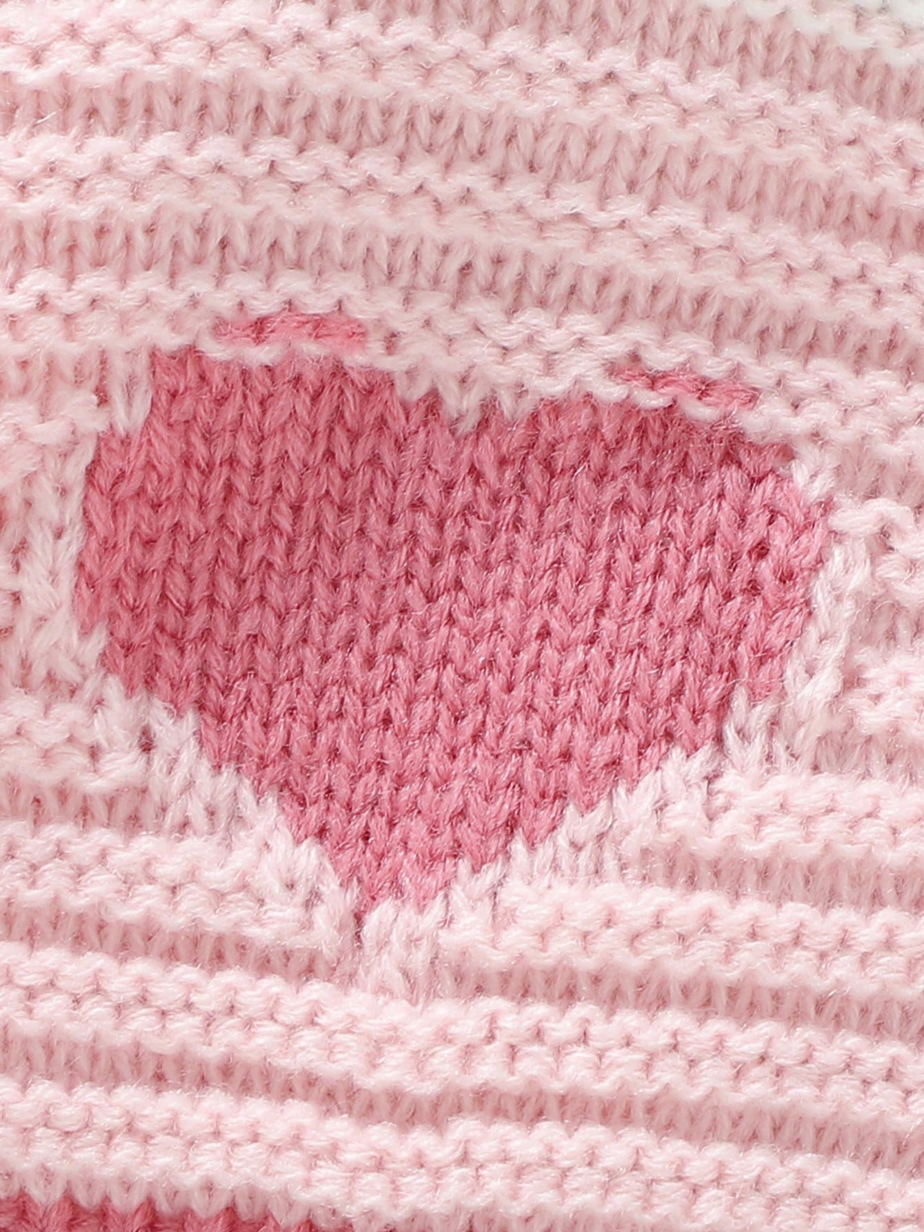 Vintaside Kids Baby Girl Heart Pattern Two Tone Button Front Cardigan
