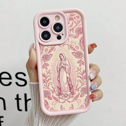 Virgin Mary Pattern Phone Case,TPU Soft Silicone,Fully Protected And Shockproof For IPhone 17 16 15 Pro Max 14 13 12 11 X Plus Air Mini Stylish TrendySuitable For IPhone 17 Air