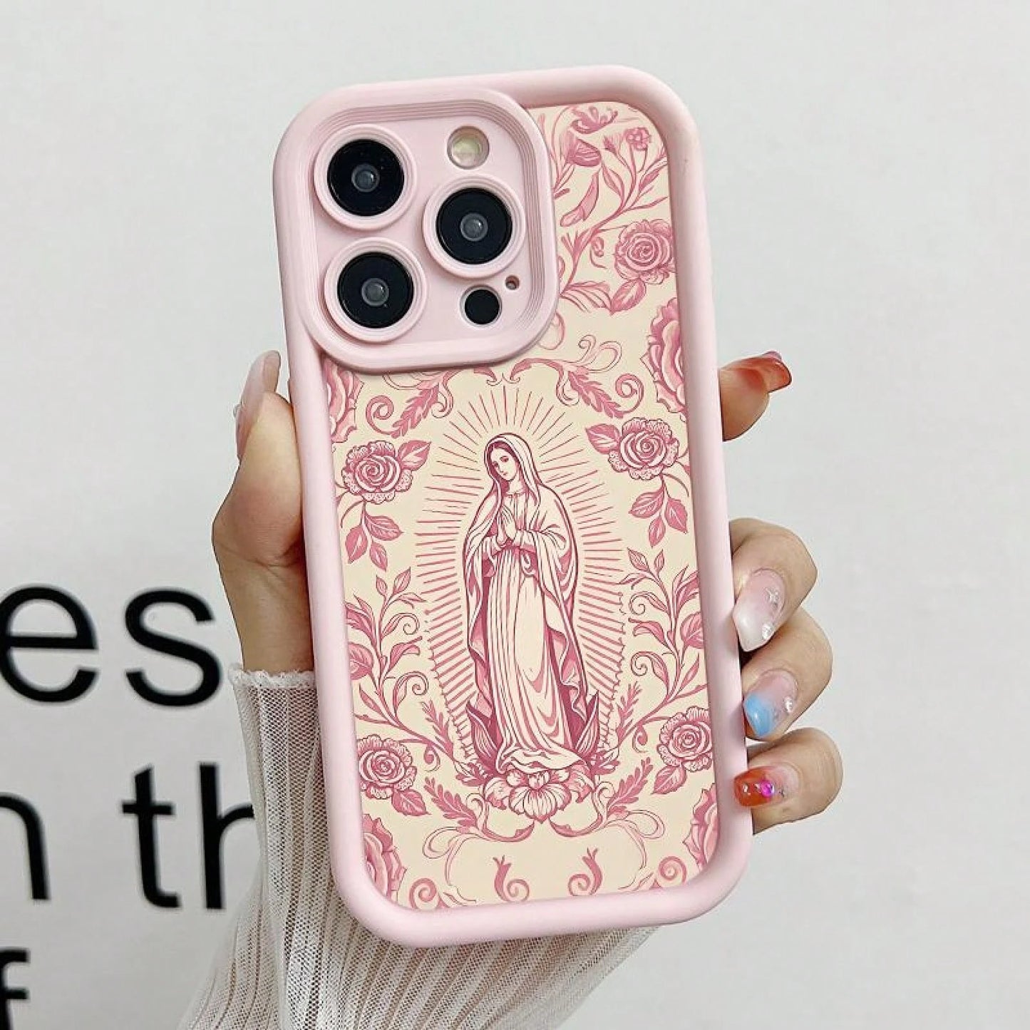 Virgin Mary Pattern Phone Case,TPU Soft Silicone,Fully Protected And Shockproof For IPhone 17 16 15 Pro Max 14 13 12 11 X Plus Air Mini Stylish TrendySuitable For IPhone 17 Air