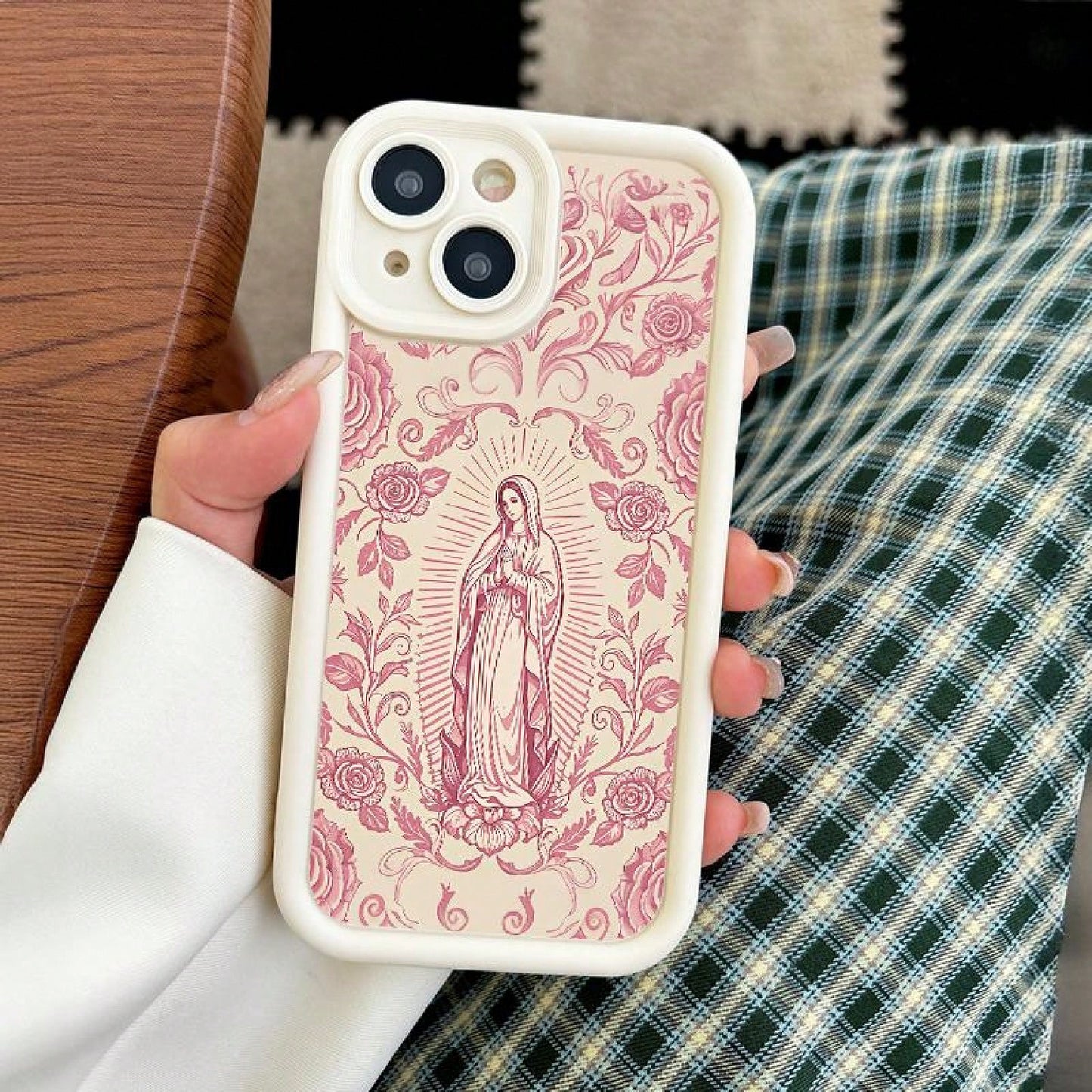 Virgin Mary Pattern Phone Case,TPU Soft Silicone,Fully Protected And Shockproof For IPhone 17 16 15 Pro Max 14 13 12 11 X Plus Air Mini Stylish TrendySuitable For IPhone 17 Air