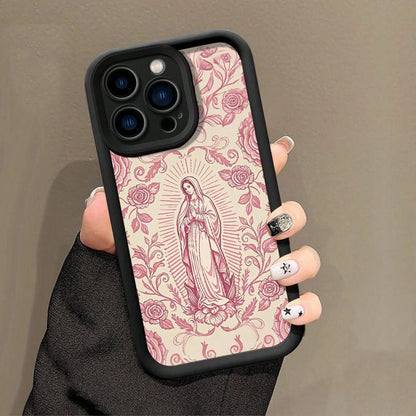 Virgin Mary Pattern Phone Case,TPU Soft Silicone,Fully Protected And Shockproof For IPhone 17 16 15 Pro Max 14 13 12 11 X Plus Air Mini Stylish TrendySuitable For IPhone 17 Air