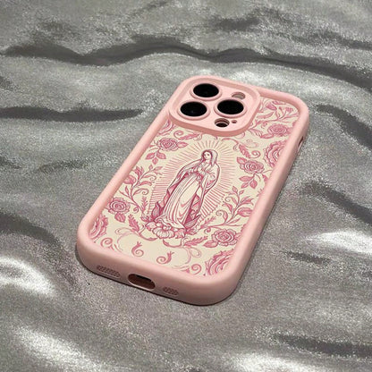 Virgin Mary Pattern Phone Case,TPU Soft Silicone,Fully Protected And Shockproof For IPhone 17 16 15 Pro Max 14 13 12 11 X Plus Air Mini Stylish TrendySuitable For IPhone 17 Air