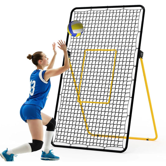 Volleyball Rebounder Net 7x4 Ft,Adjustable Bounce Back Net With Stakes,Bounce Back Training Equipment For Practicing Volleying, Bumping, Spiking, Easy Set Up
