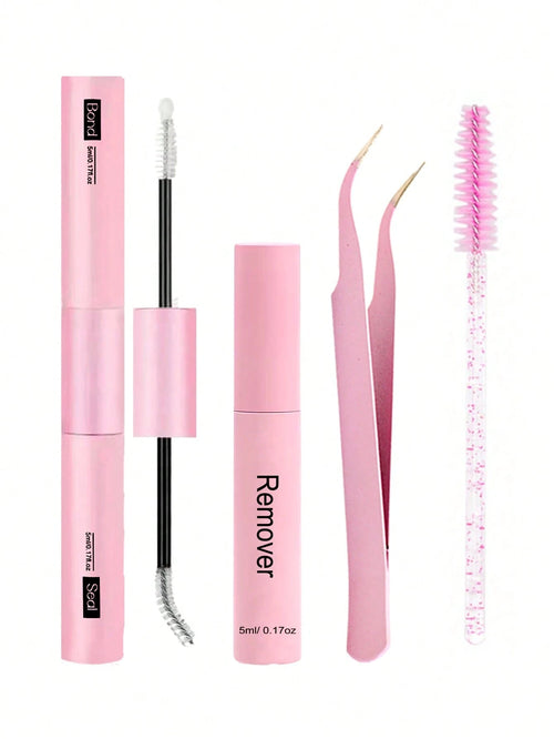 Waloshow Bond And Seal, Remover, 10ml Individual Lashes Glue And Seal, Eyelashes Applicator, 2 In1 Cluster Bond And Seal,Eyelashes Brush, Glue For Cluster Lashes, Tweezers, Bond For Clusters, Lashes B