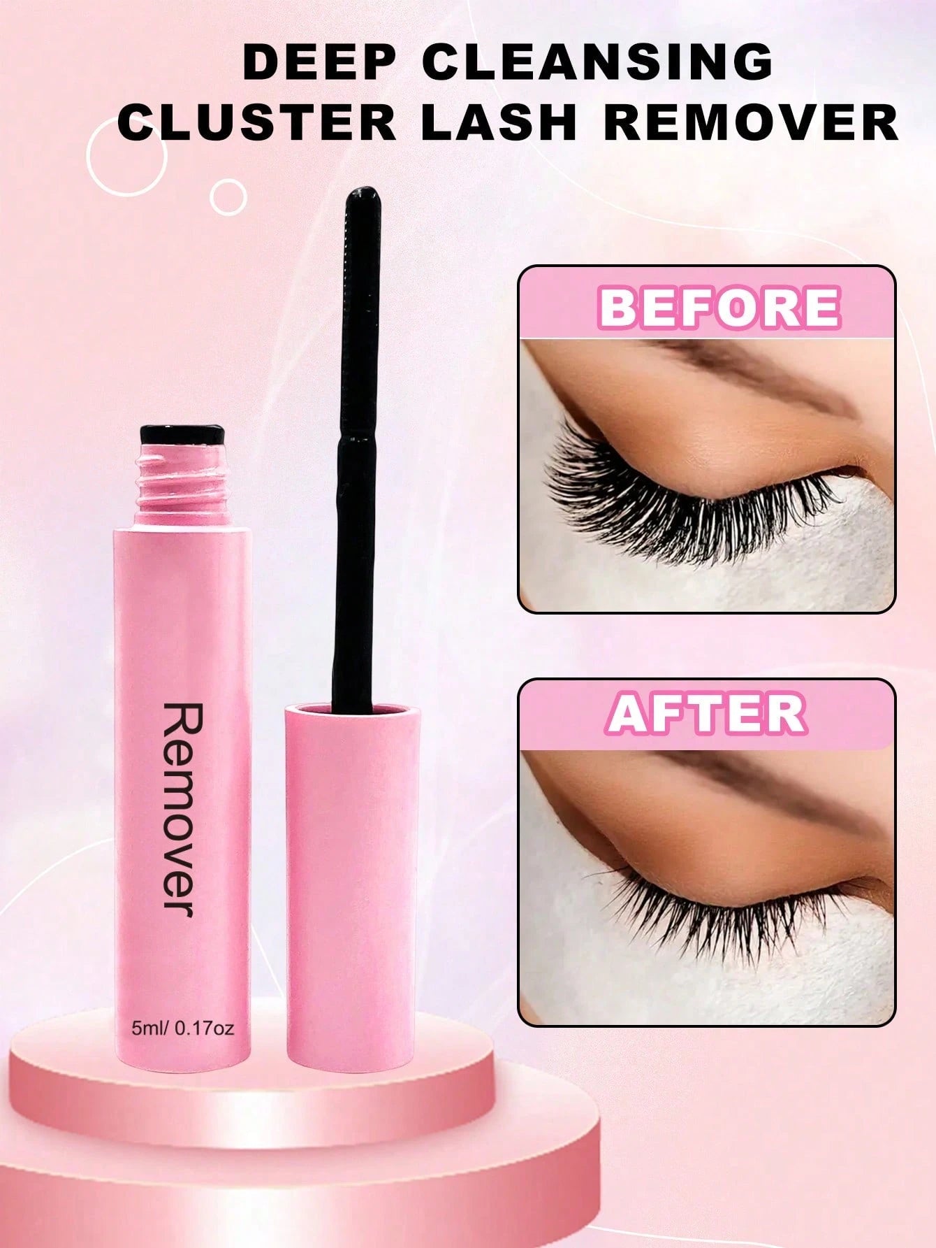 Waloshow Bond And Seal, Remover, 10ml Individual Lashes Glue And Seal, Eyelashes Applicator, 2 In1 Cluster Bond And Seal,Eyelashes Brush, Glue For Cluster Lashes, Tweezers, Bond For Clusters, Lashes B