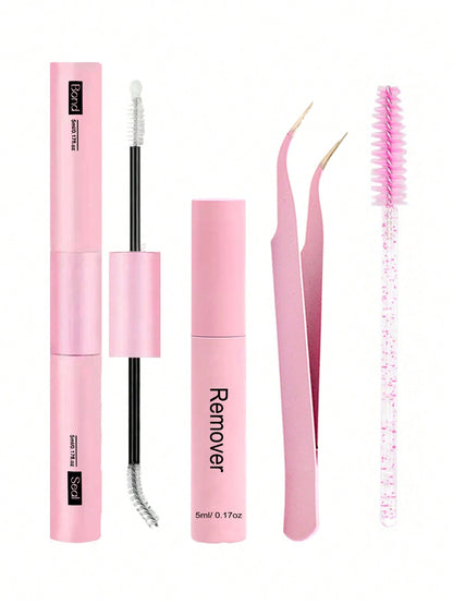 Waloshow Bond And Seal, Remover, 10ml Individual Lashes Glue And Seal, Eyelashes Applicator, 2 In1 Cluster Bond And Seal,Eyelashes Brush, Glue For Cluster Lashes, Tweezers, Bond For Clusters, Lashes B