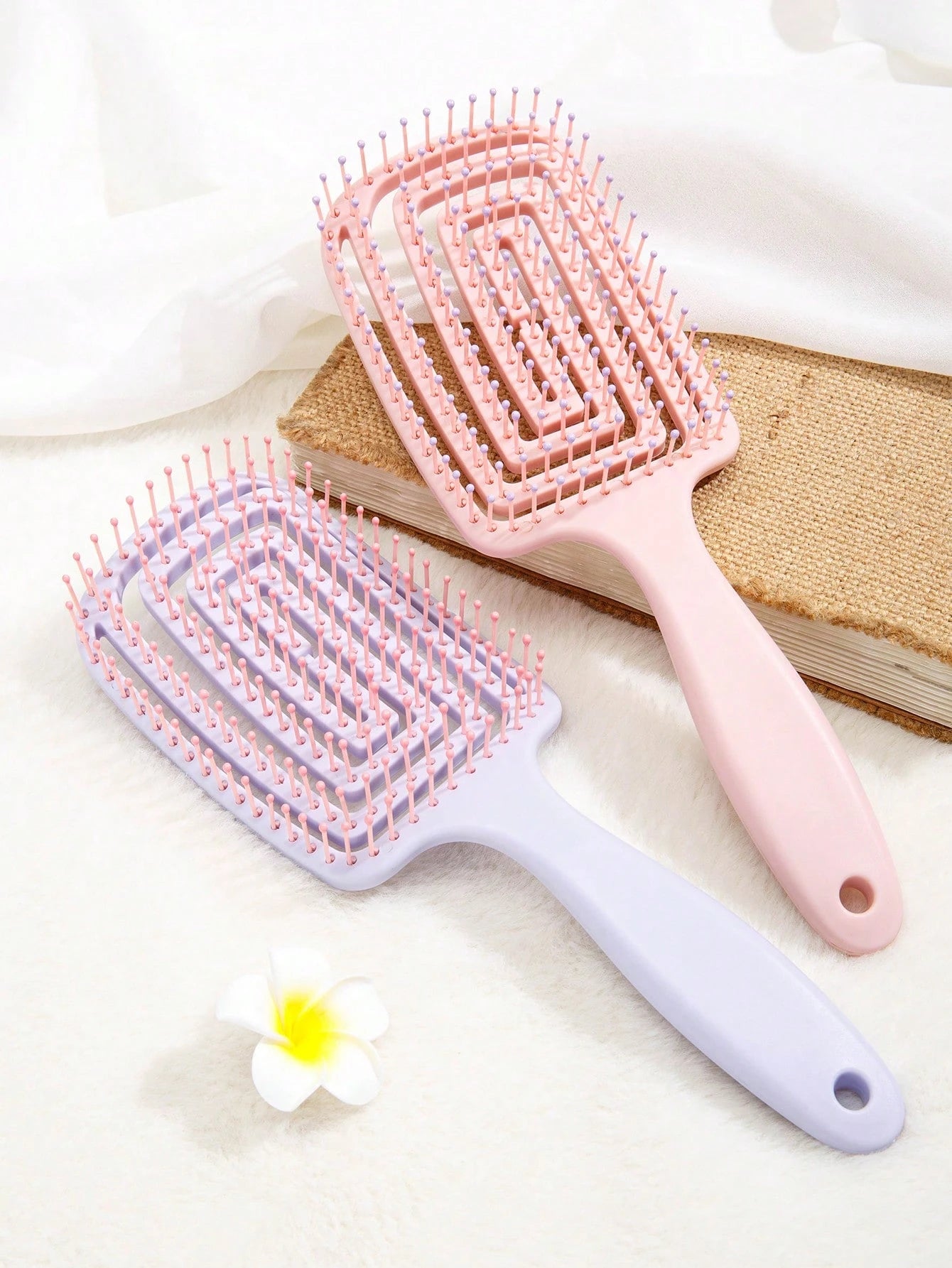 WANMEI 5pcs Hair Styling Brush Set, Including Edge Control Brush, Teasing Brush, Styling Tail Comb, Volumizing Ponytail Brush, Dual-Sided Eyebrow Brush, Makeup Brush, Eyelash Comb, Eyelash Separator