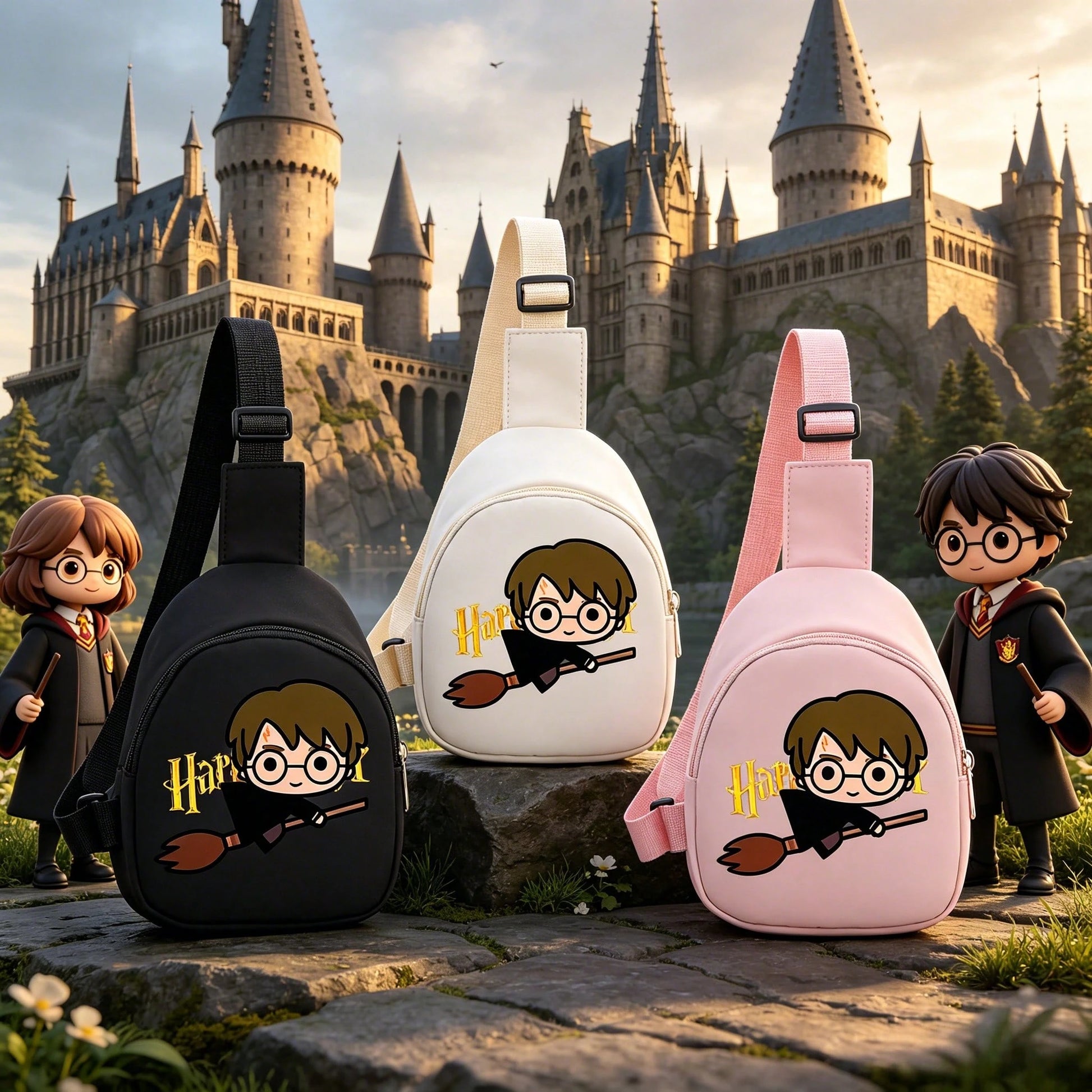 Warner Bros 1PC New Style [Shoulder Bag] Harry Potter Series Crossbody Bag, Fashionable Minimalist Harry Potter Cartoon Pattern Solid Color Women's Chest Bag, Suitable For Daily Commute, Shopping, Gat