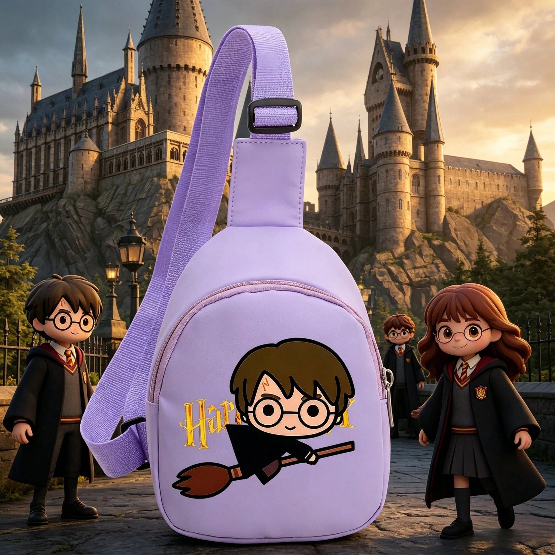 Warner Bros 1PC New Style [Shoulder Bag] Harry Potter Series Crossbody Bag, Fashionable Minimalist Harry Potter Cartoon Pattern Solid Color Women's Chest Bag, Suitable For Daily Commute, Shopping, Gat