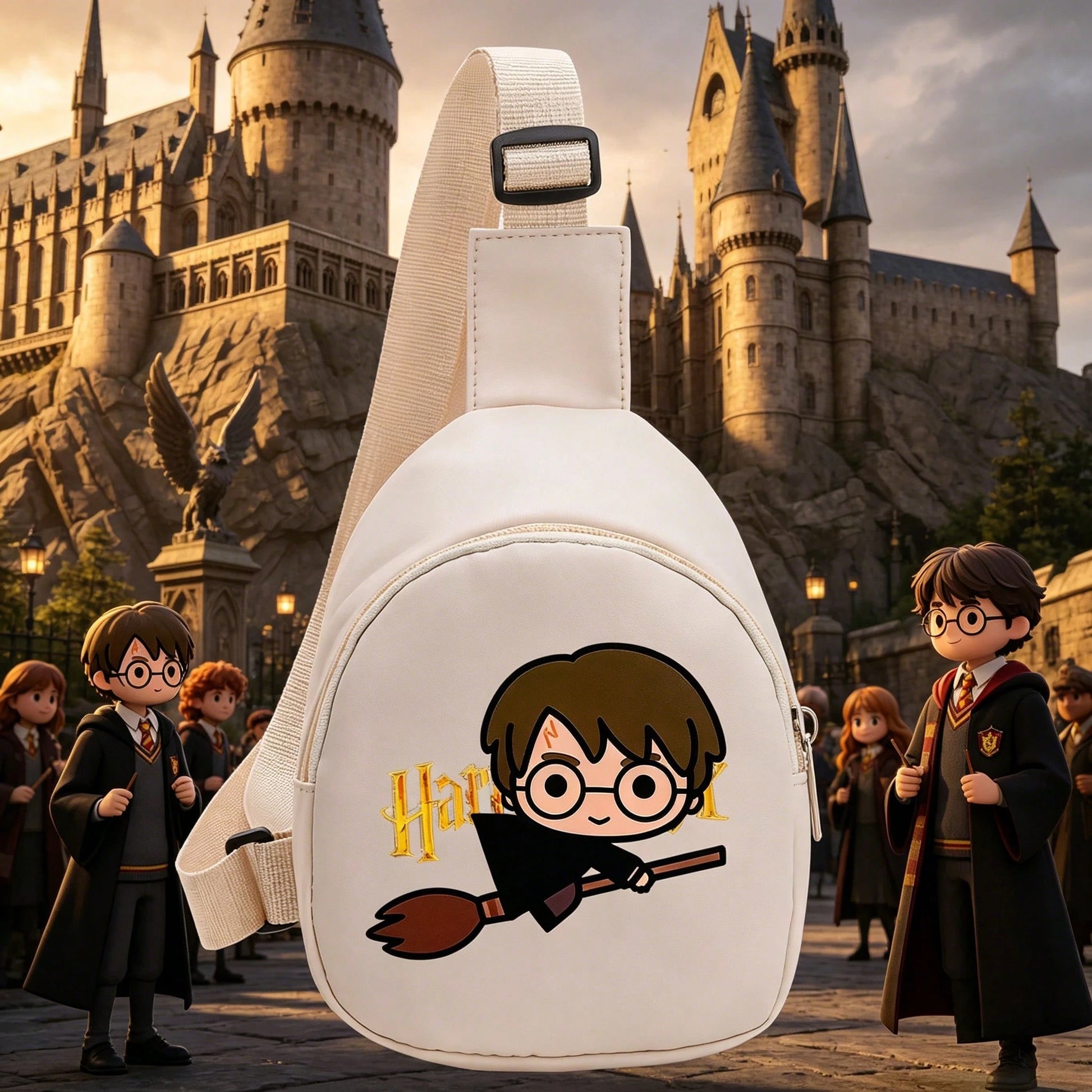 Warner Bros 1PC New Style [Shoulder Bag] Harry Potter Series Crossbody Bag, Fashionable Minimalist Harry Potter Cartoon Pattern Solid Color Women's Chest Bag, Suitable For Daily Commute, Shopping, Gat