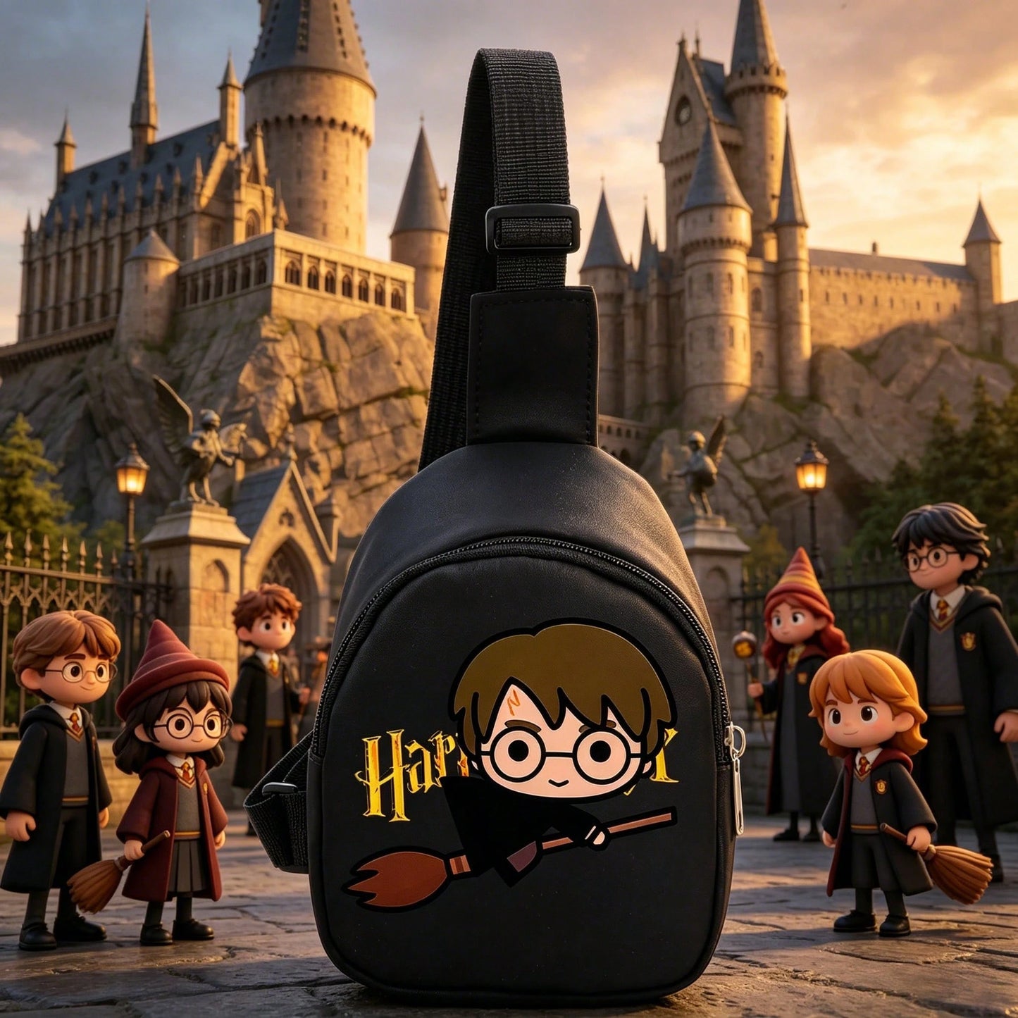 Warner Bros 1PC New Style [Shoulder Bag] Harry Potter Series Crossbody Bag, Fashionable Minimalist Harry Potter Cartoon Pattern Solid Color Women's Chest Bag, Suitable For Daily Commute, Shopping, Gat