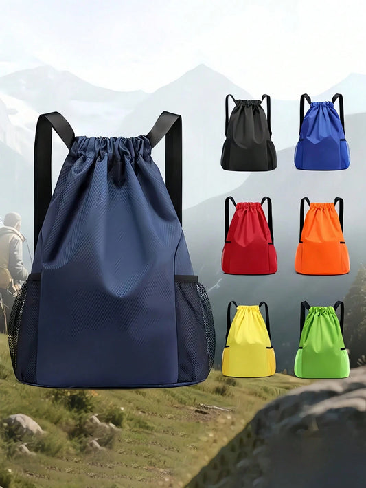 Waterproof Drawstring Backpack With Wet Dry Separation Large Travel Backpack With Mesh Side Pockets Large Gym Bag Adjustable Shoulder Straps For Men Women Perfect For Outdoor Sports Fitness Training A