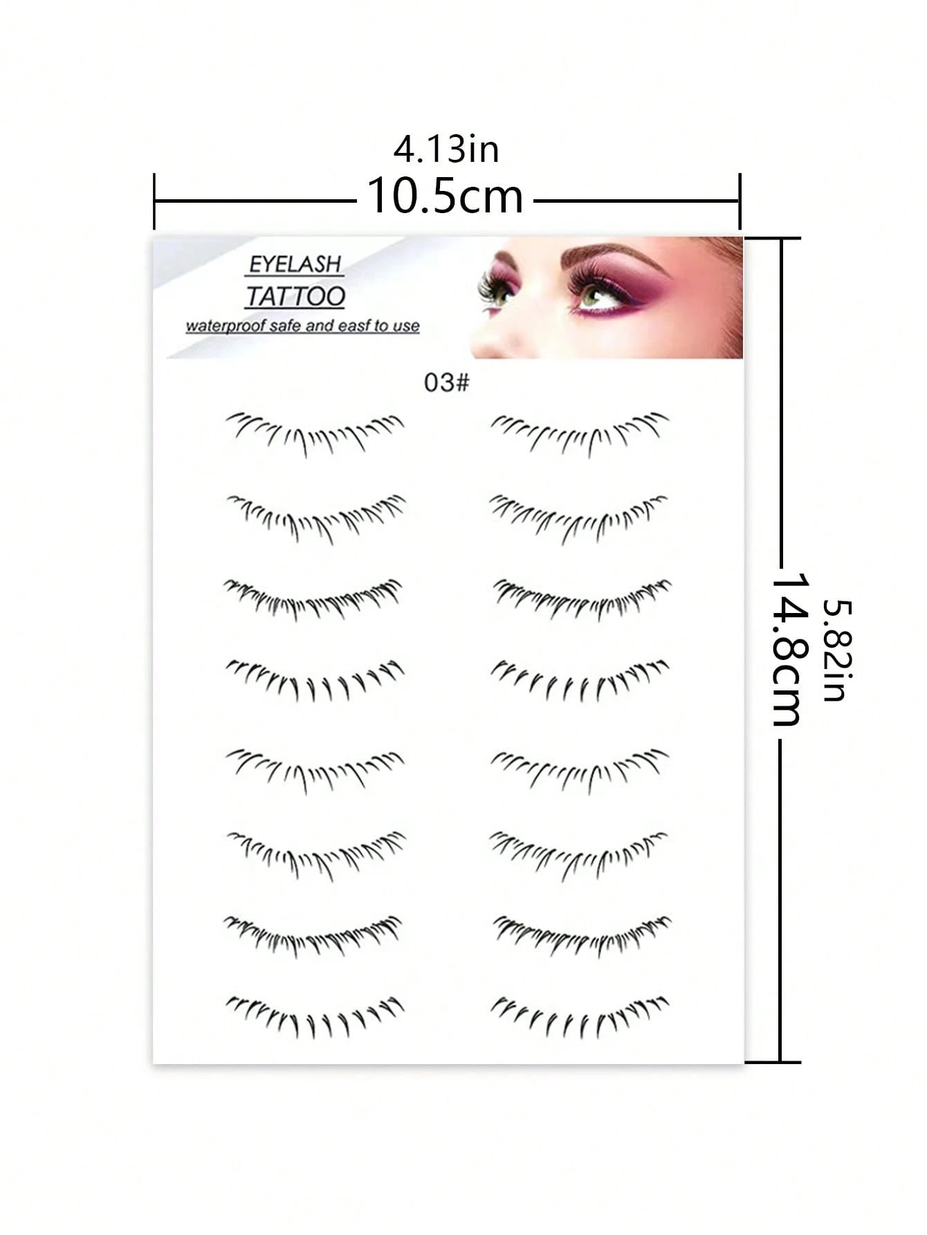 Waterproof Lower Lash Tattoo Stickers, Long Lasting False Eyelash Decals, Natural Bottom Lash Enhancement, No Glue Needed, Easy Apply Disposable Eyelash Stickers, Instant Defined Lower Lashes Makeup T