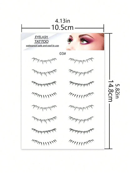Waterproof Lower Lash Tattoo Stickers, Long Lasting False Eyelash Decals, Natural Bottom Lash Enhancement, No Glue Needed, Easy Apply Disposable Eyelash Stickers, Instant Defined Lower Lashes Makeup T