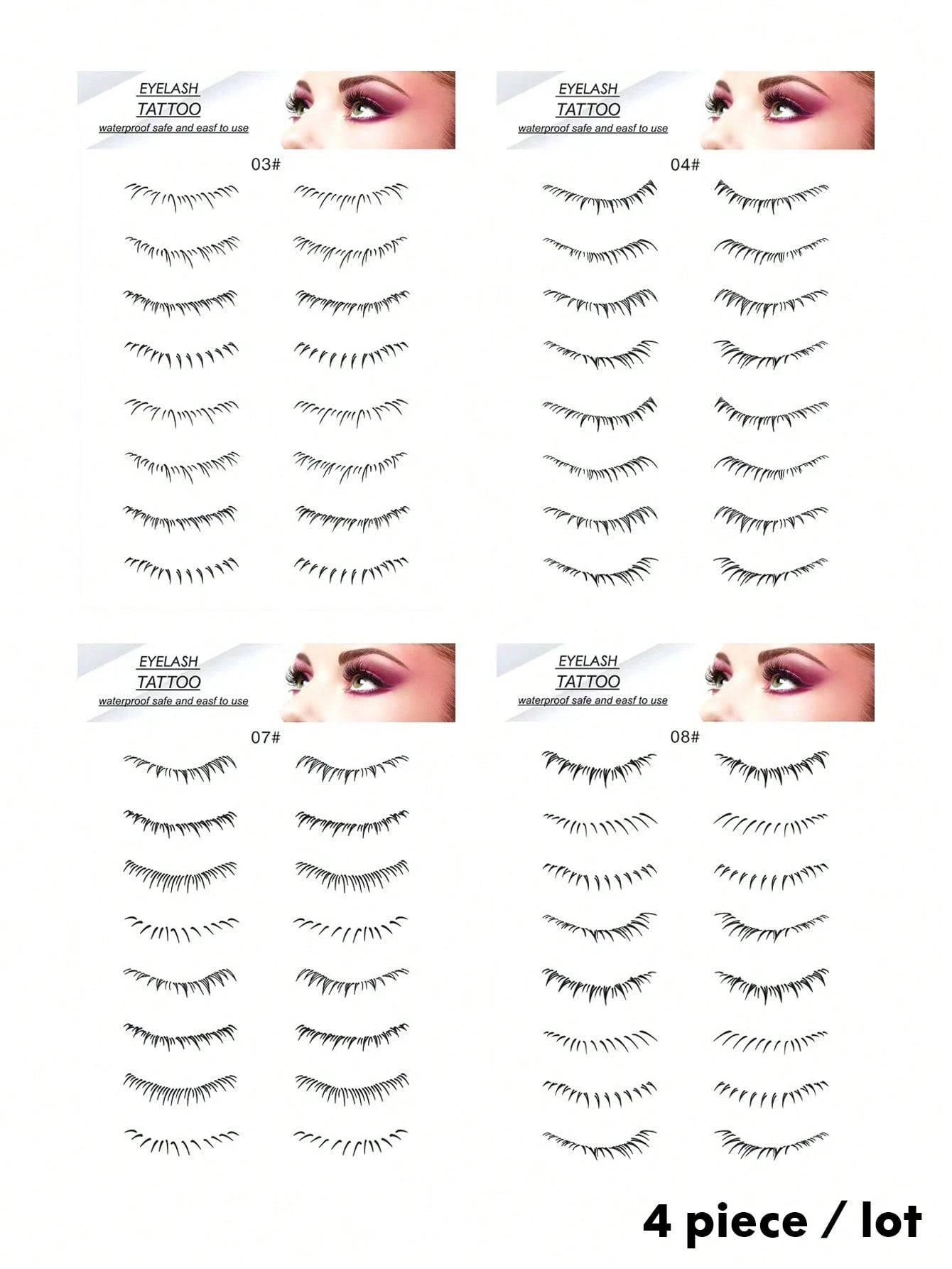 Waterproof Lower Lash Tattoo Stickers, Long Lasting False Eyelash Decals, Natural Bottom Lash Enhancement, No Glue Needed, Easy Apply Disposable Eyelash Stickers, Instant Defined Lower Lashes Makeup T
