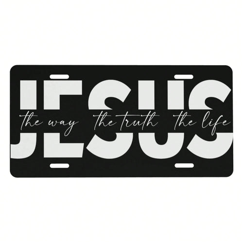 Way Truth Life Jesus Front License Plate For Women Car Vanity Plates Decorative Aluminum Metal Cute Novelty License Plate Cover For Men