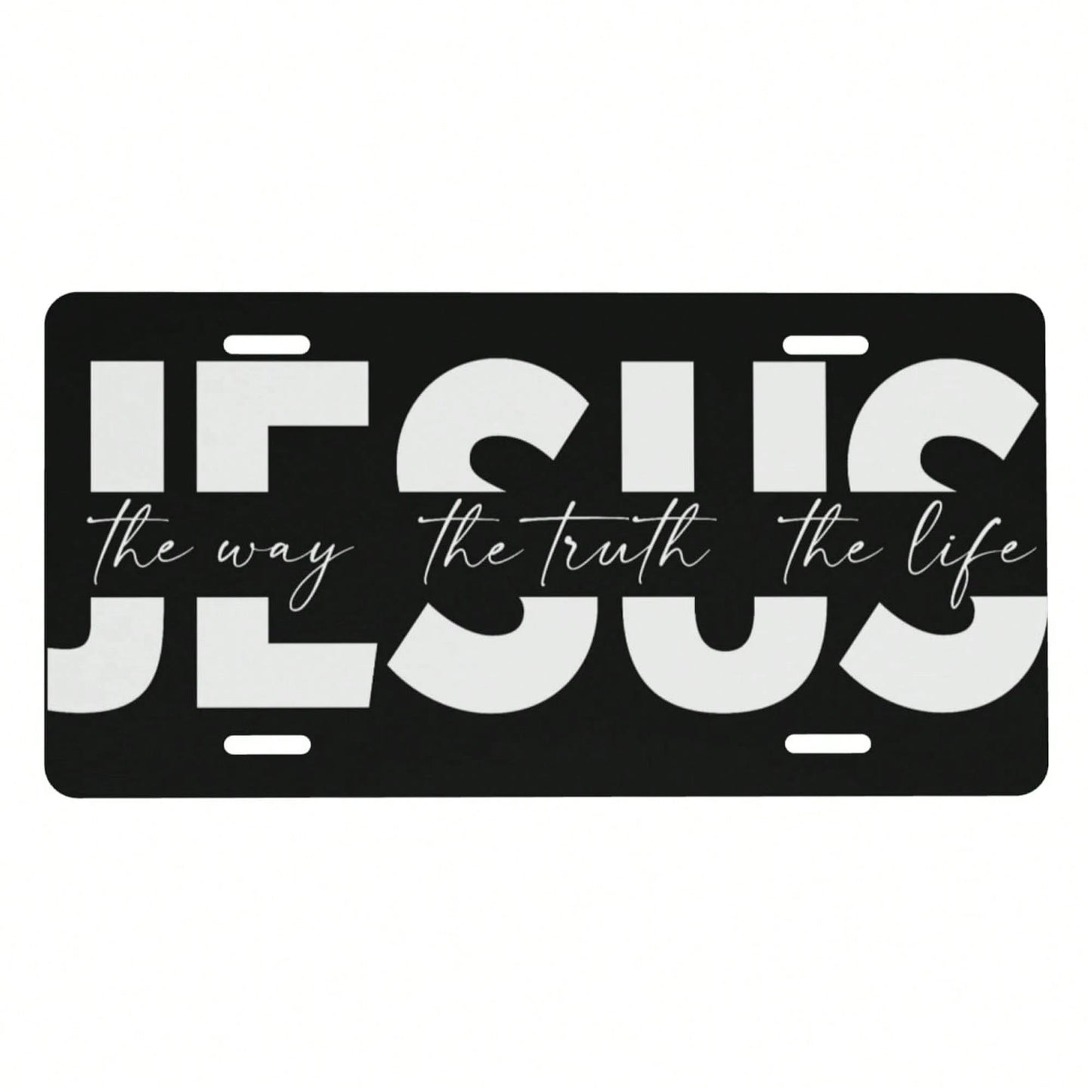 Way Truth Life Jesus Front License Plate For Women Car Vanity Plates Decorative Aluminum Metal Cute Novelty License Plate Cover For Men