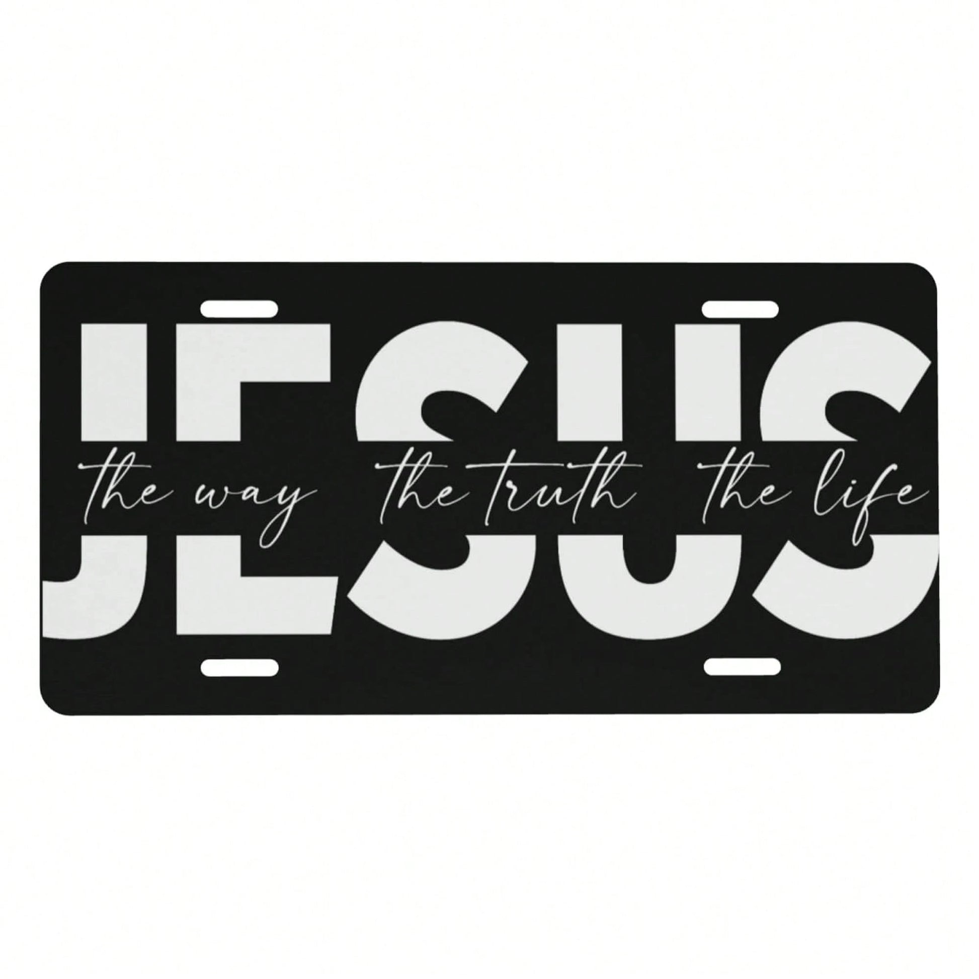 Way Truth Life Jesus Front License Plate For Women Car Vanity Plates Decorative Aluminum Metal Cute Novelty License Plate Cover For Men