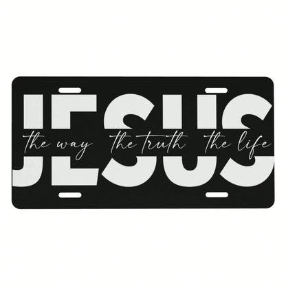 Way Truth Life Jesus Front License Plate For Women Car Vanity Plates Decorative Aluminum Metal Cute Novelty License Plate Cover For Men