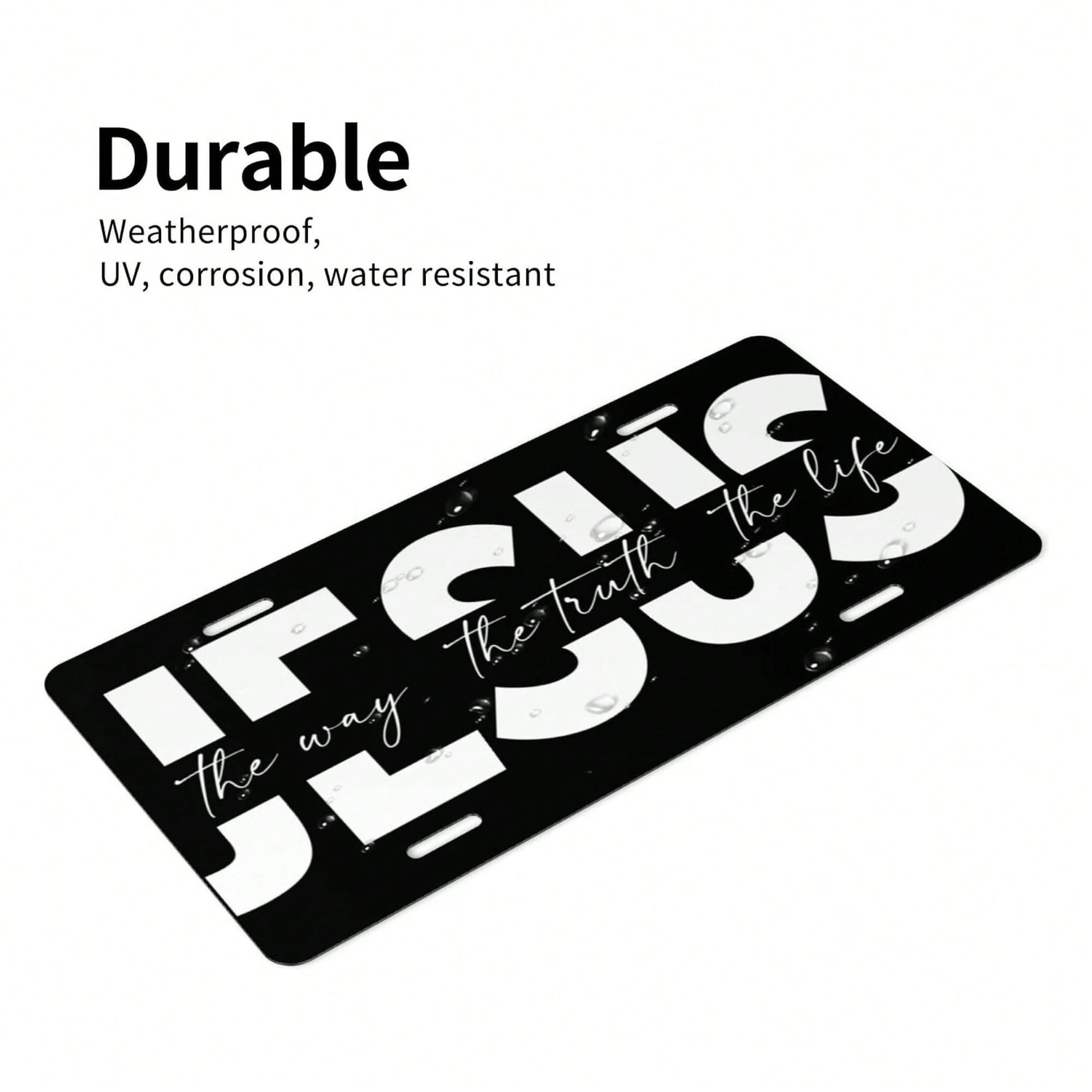 Way Truth Life Jesus Front License Plate For Women Car Vanity Plates Decorative Aluminum Metal Cute Novelty License Plate Cover For Men