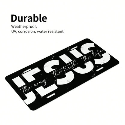 Way Truth Life Jesus Front License Plate For Women Car Vanity Plates Decorative Aluminum Metal Cute Novelty License Plate Cover For Men