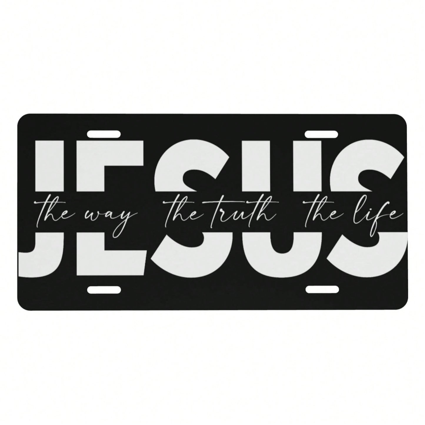 Way Truth Life Jesus Front License Plate For Women Car Vanity Plates Decorative Aluminum Metal Cute Novelty License Plate Cover For Men