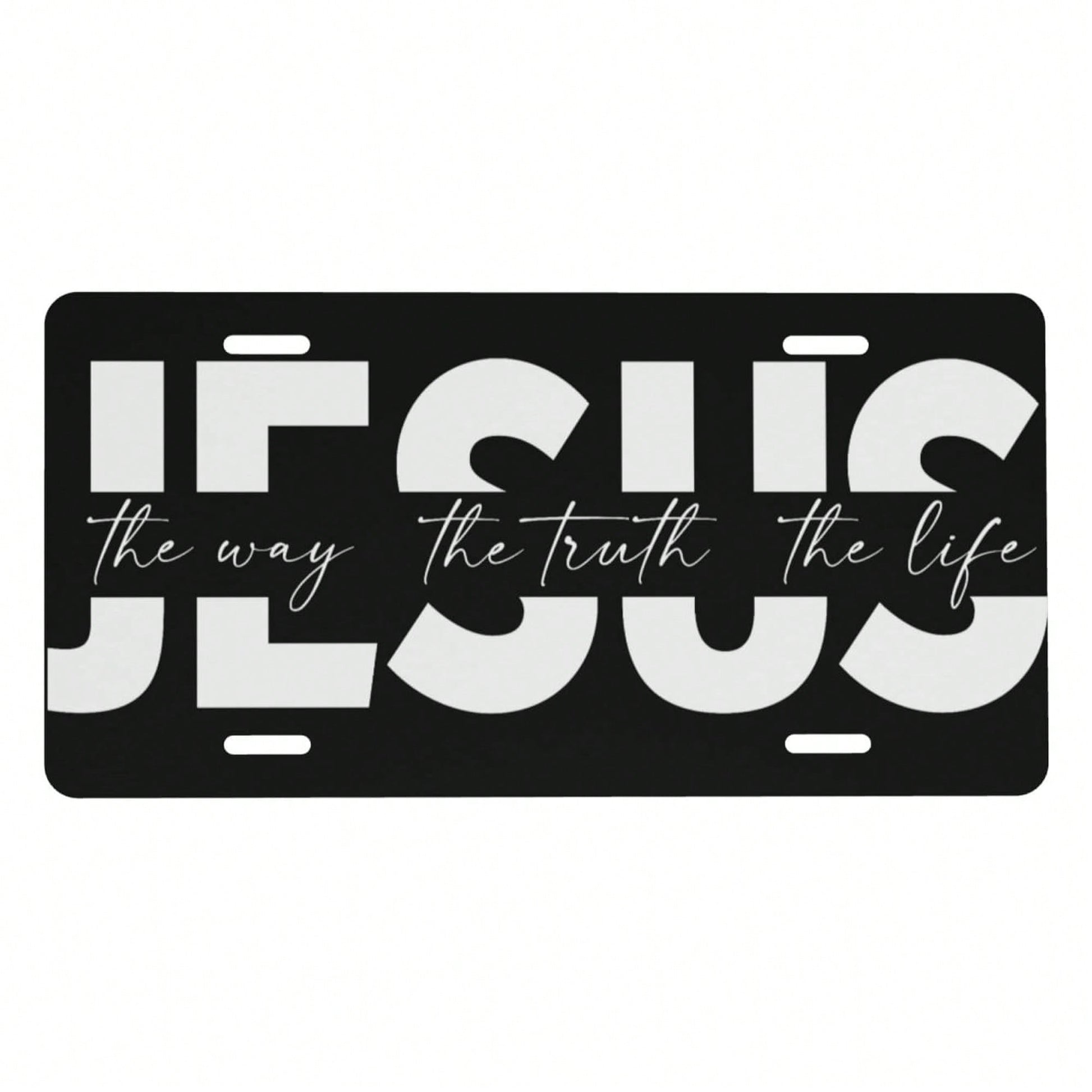 Way Truth Life Jesus Front License Plate For Women Car Vanity Plates Decorative Aluminum Metal Cute Novelty License Plate Cover For Men
