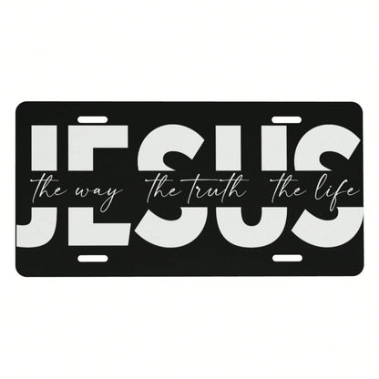Way Truth Life Jesus Front License Plate For Women Car Vanity Plates Decorative Aluminum Metal Cute Novelty License Plate Cover For Men