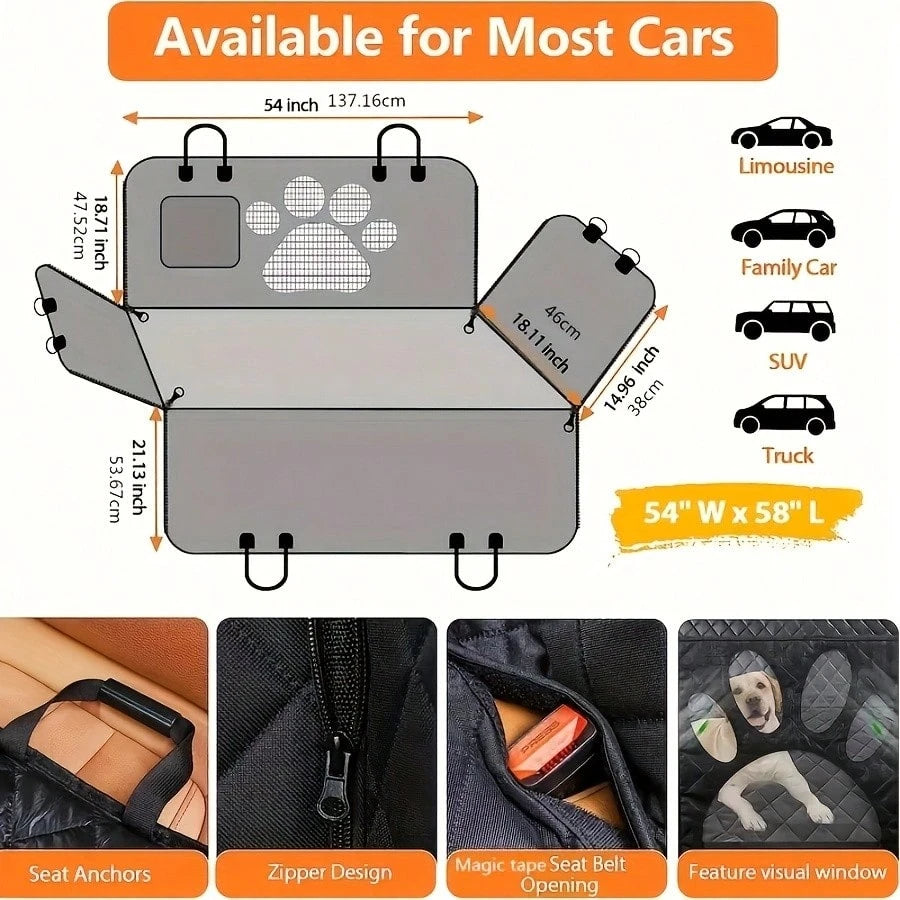 Wear Resistant And Anti Slip Rear Seat Protection Pad- Suitable For Heavy-Duty Dog Car Seat Cushions In SUVs, Cars, And Trucks- Easy To Clean Nylon Pet Seat Covers- Scratch And Splash Resistant Int