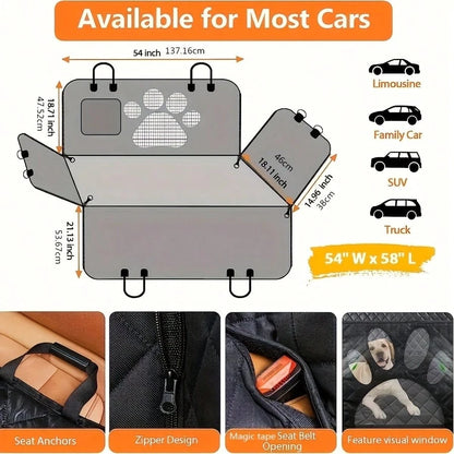 Wear Resistant And Anti Slip Rear Seat Protection Pad- Suitable For Heavy-Duty Dog Car Seat Cushions In SUVs, Cars, And Trucks- Easy To Clean Nylon Pet Seat Covers- Scratch And Splash Resistant Int