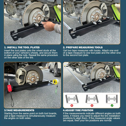 Wheel Toe Alignment Tool Plate Easy To Storage With Convenient Space-Saving Design Suitable For Car Truck SUV