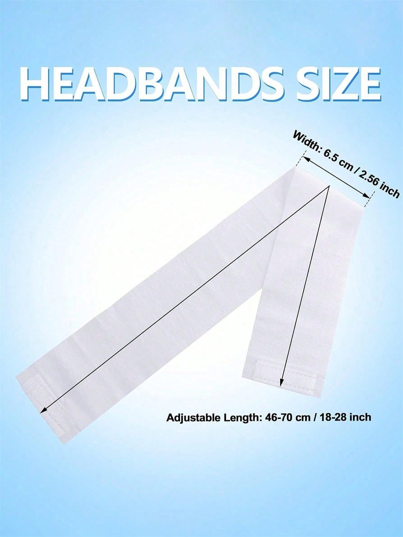 White 50pcs Disposable Spa Facial Headbands, Elastic Non-Woven Fabric Facial Hair Bands For Skincare, Soft Hair Wraps With Easy Closure, Disposable Plastic Hair Bag Shower Cap Wig Cap Elastic Waterpro