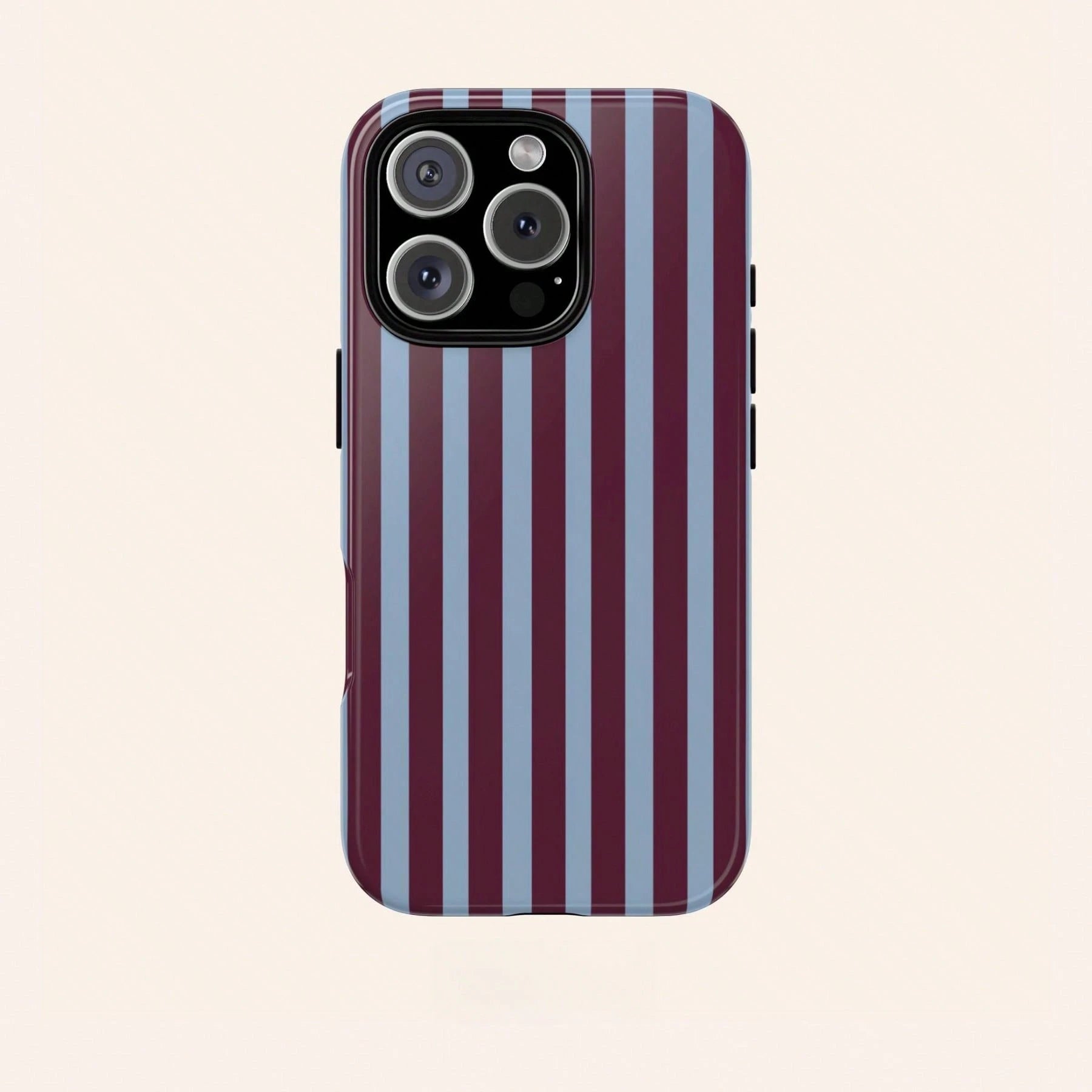 White Blue Striped Pattern Fashion Light Blue & White Striped Phone Case Compatible With IPhone 17, 16, 15, 14, 13, 12, 11 Pro Max Spring