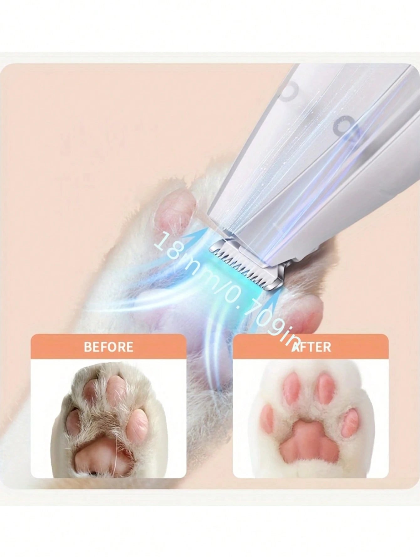 Wireless Dog Paw Trimmer With Powerful Suction Vacuum, USB Rechargeable, Low Noise, Suitable For Small And Large Dogs, Cats, Pet Grooming Tool, Ergonomic Design, Durable Construction, Dog Grooming Too