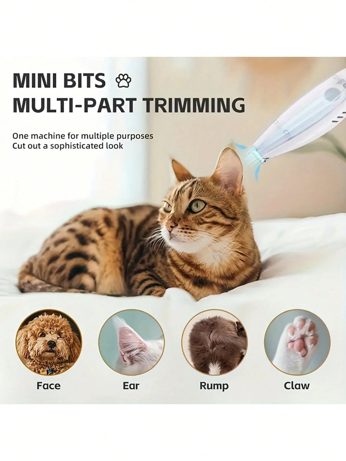 Wireless Dog Paw Trimmer With Powerful Suction Vacuum, USB Rechargeable, Low Noise, Suitable For Small And Large Dogs, Cats, Pet Grooming Tool, Ergonomic Design, Durable Construction, Dog Grooming Too
