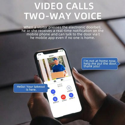 Wireless Doorbell, Doorbell Camera Wireless, Smart Video Doorbell With Chime, No Subscription Required, Lifetime Free 72-Hour Cyclic Cloud Storage, Two-Way Talk, Battery Powered, 90 Degree Wide-Angle