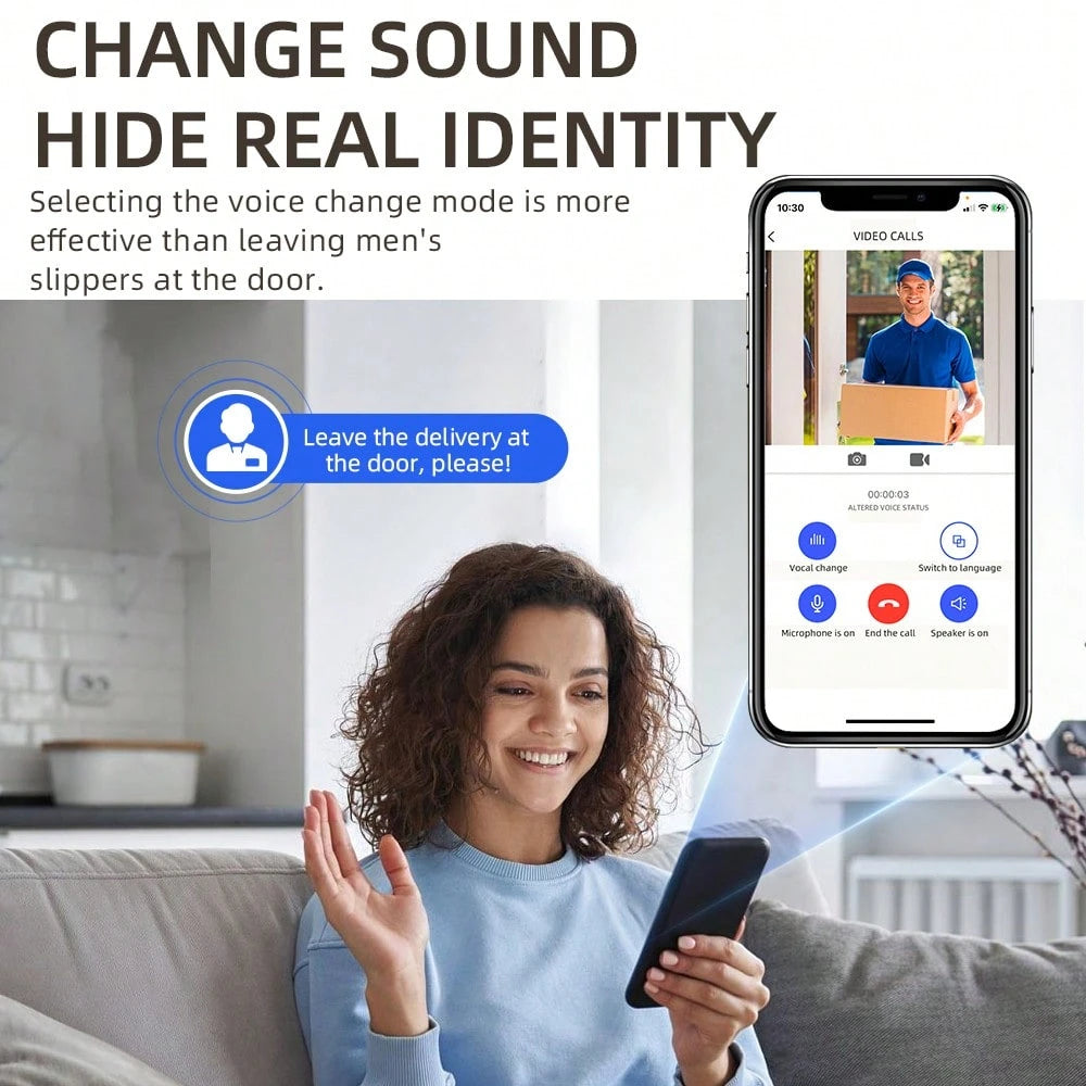 Wireless Doorbell, Doorbell Camera Wireless, Smart Video Doorbell With Chime, No Subscription Required, Lifetime Free 72-Hour Cyclic Cloud Storage, Two-Way Talk, Battery Powered, 90 Degree Wide-Angle