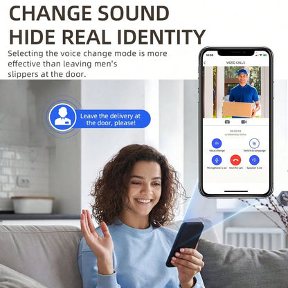 Wireless Doorbell, Doorbell Camera Wireless, Smart Video Doorbell With Chime, No Subscription Required, Lifetime Free 72-Hour Cyclic Cloud Storage, Two-Way Talk, Battery Powered, 90 Degree Wide-Angle
