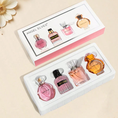 Women Perfume Gift Set For Her, ANGEL ELVES 4 Pcs Long Lasting Eau De Toilette Fragrance Collection, Elegant Floral Fruity Scent Mini Perfume Kit, Ideal Birthday Valentine Christmas Gift For Women Gir