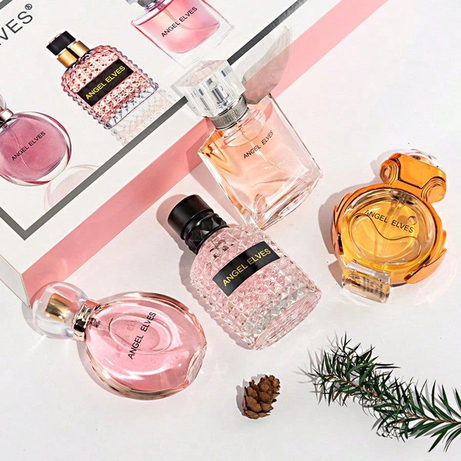 Women Perfume Gift Set For Her, ANGEL ELVES 4 Pcs Long Lasting Eau De Toilette Fragrance Collection, Elegant Floral Fruity Scent Mini Perfume Kit, Ideal Birthday Valentine Christmas Gift For Women Gir