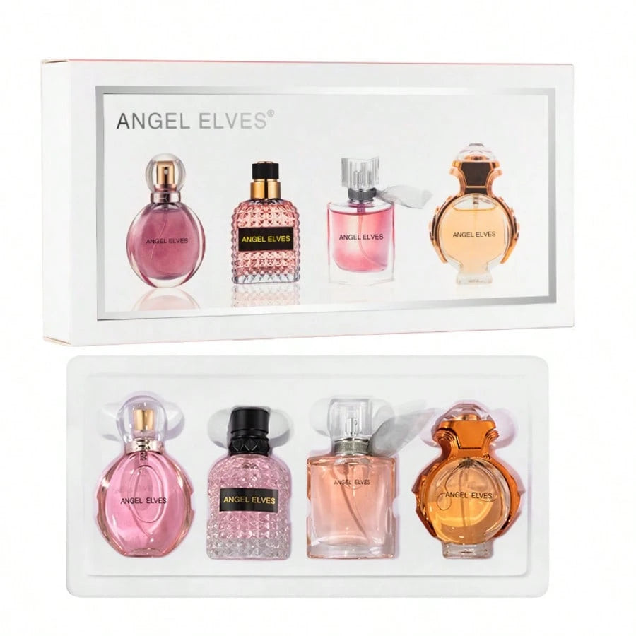 Women Perfume Gift Set For Her, ANGEL ELVES 4 Pcs Long Lasting Eau De Toilette Fragrance Collection, Elegant Floral Fruity Scent Mini Perfume Kit, Ideal Birthday Valentine Christmas Gift For Women Gir
